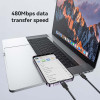 Καλώδιο Yesido CA193 Braided Type-C σε Lightning 27W 3m Μαύρο