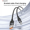 Καλώδιο Yesido CA134C Braided USB-A σε Type-C 18W 3m Μαύρο