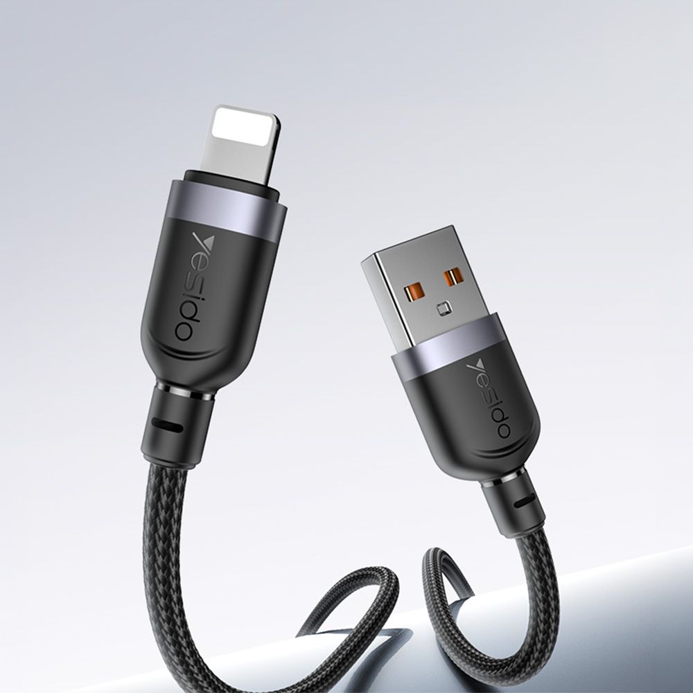 Καλώδιο Yesido CA134L Braided USB-A σε Lightning 12W 3m Μαύρο