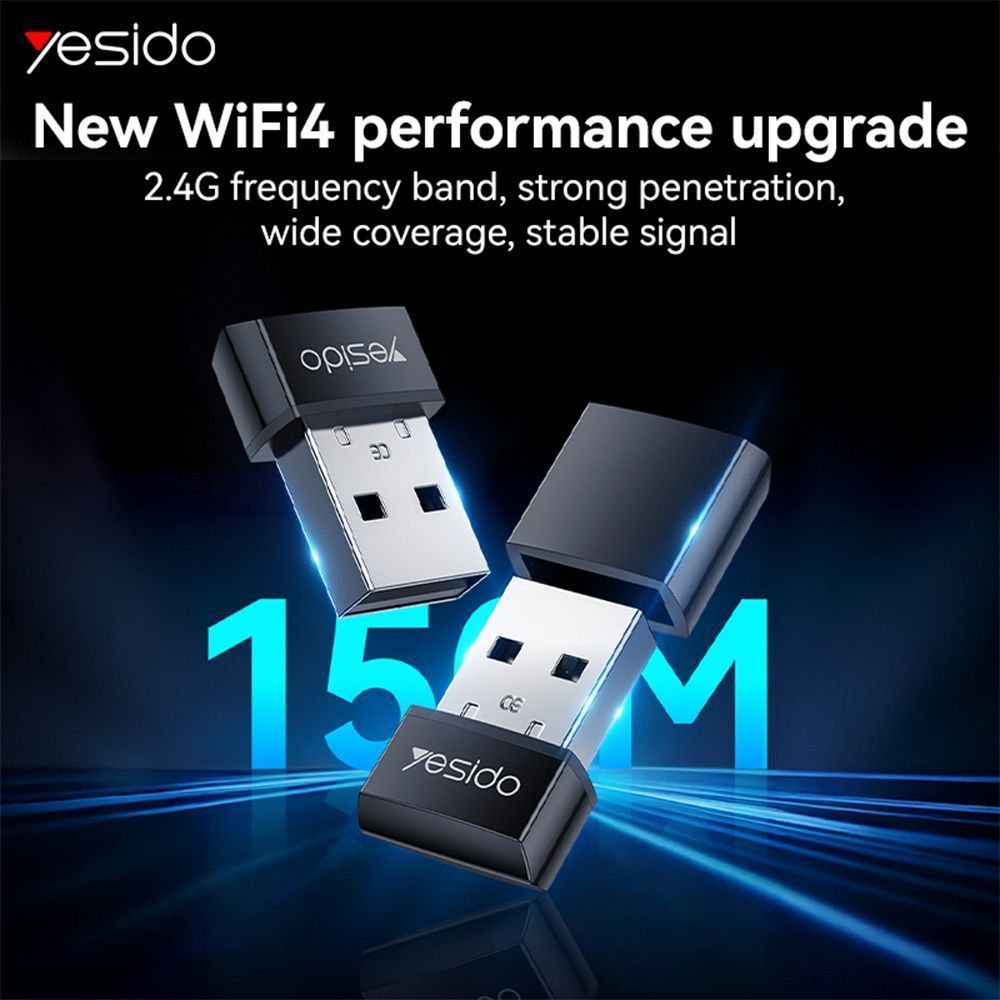 Yesido Ασύρματος Αντάπτορας Δικτύου USB 150 Mbps WP10 Μαύρο