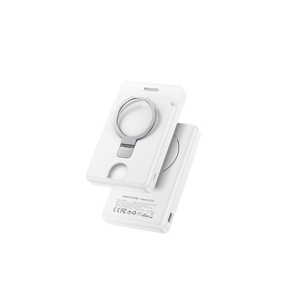 Ασύρματο Power Bank Yesido YP73 Magnetic 5000mAh και Θύρα USB-C, 20W Max, QC 4+ Λευκό