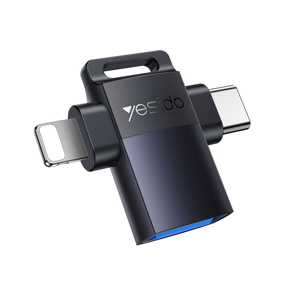 Αντάπτορας OTG Yesido GS35 Type-C / Lightning σε USB-A 3.0 Μαύρο