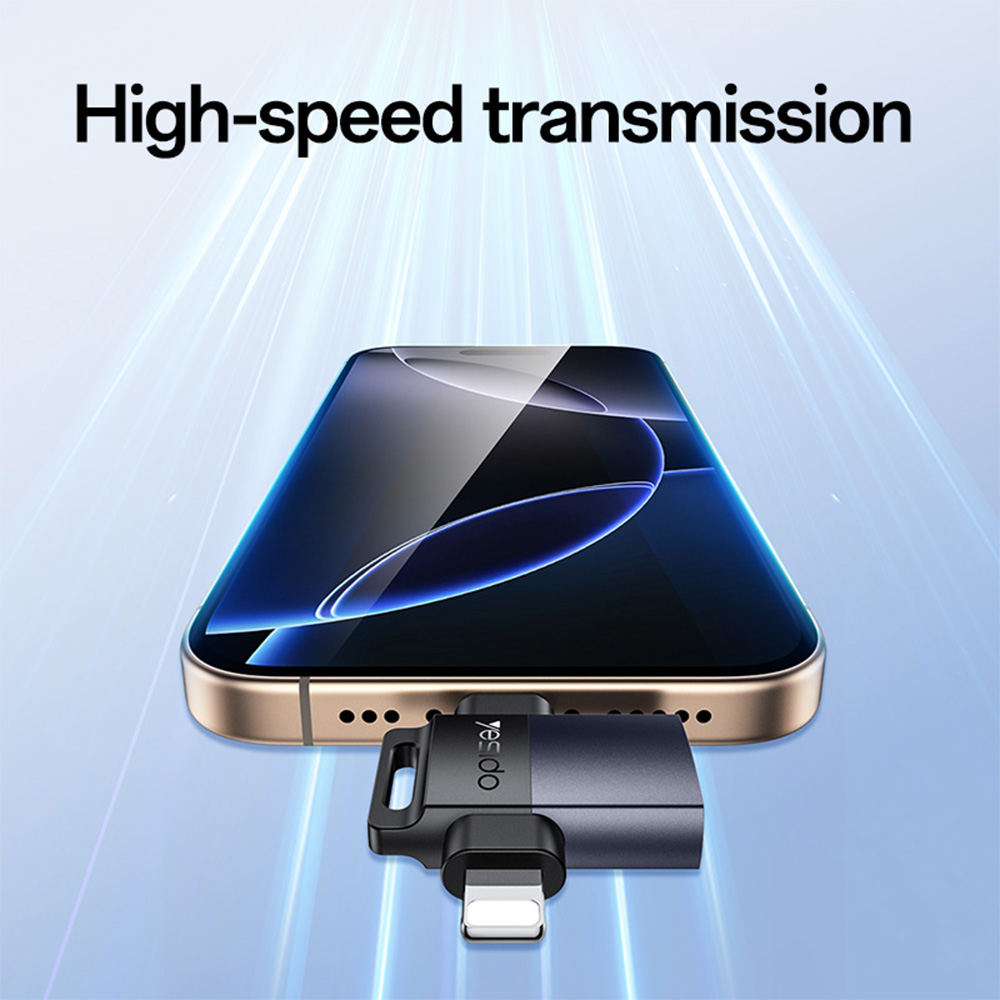 Αντάπτορας OTG Yesido GS35 Type-C / Lightning σε USB-A 3.0 Μαύρο