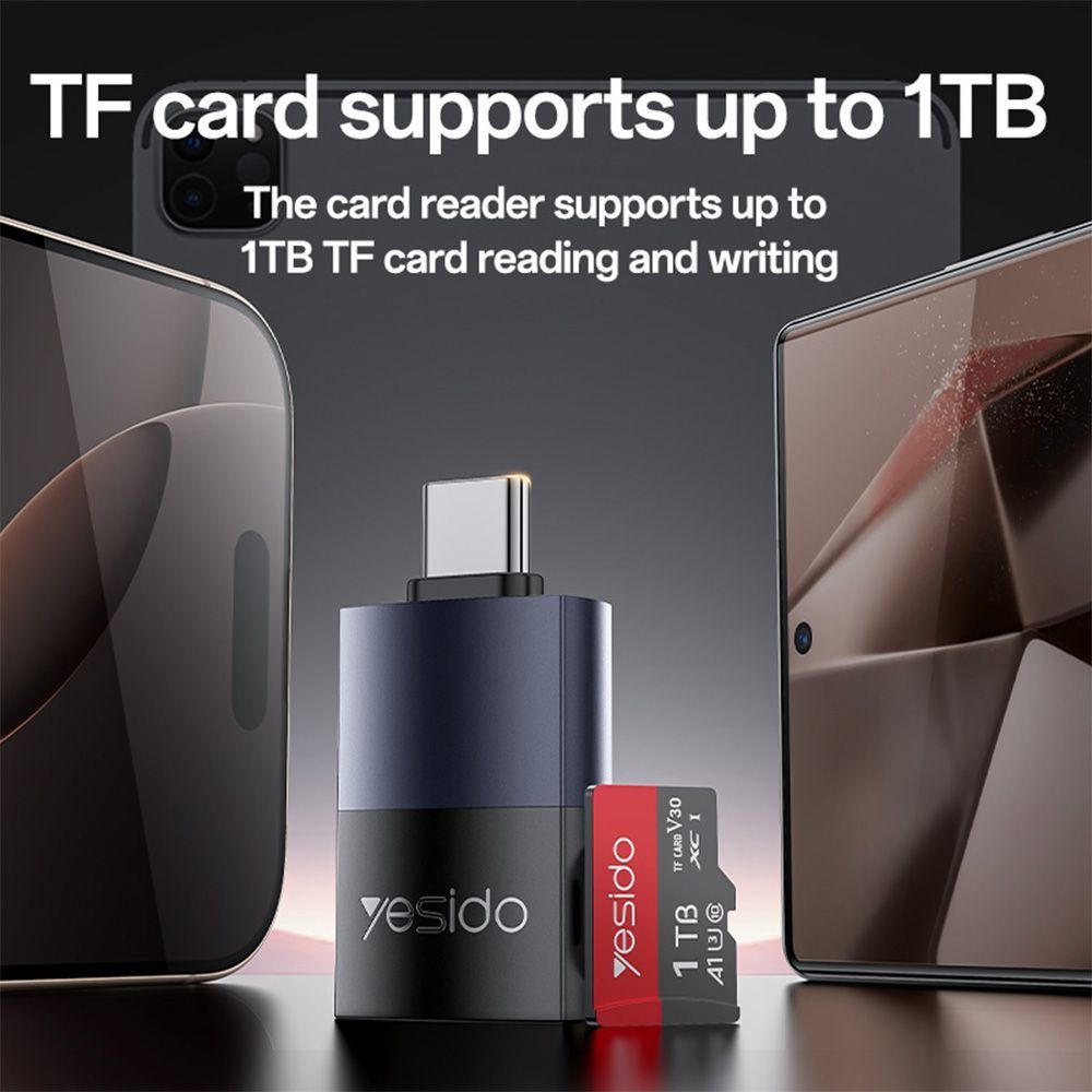 Yesido GS37 Card Reader TF με θύρα Type-C Μαύρο