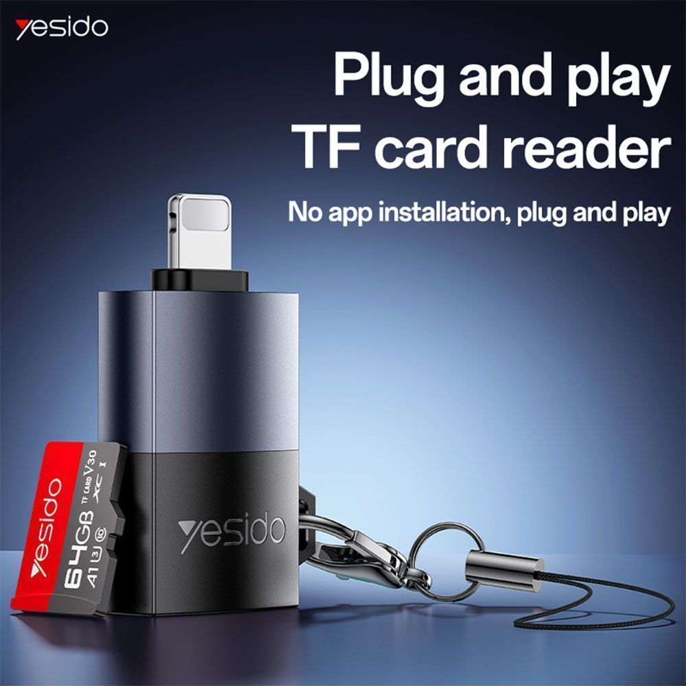 Yesido GS38 Card Reader TF με θύρα Lightning Μαύρο