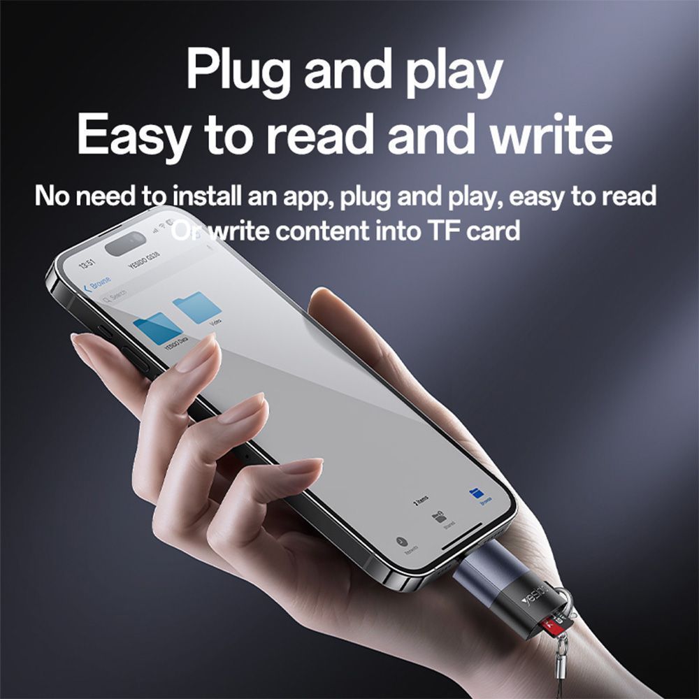 Yesido GS38 Card Reader TF με θύρα Lightning Μαύρο
