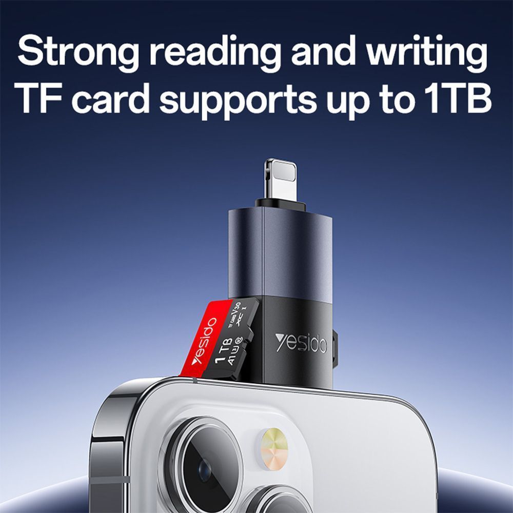 Yesido GS38 Card Reader TF με θύρα Lightning Μαύρο