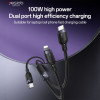 Καλώδιο Yesido CA90 Braided 2-σε-1 Type-C σε Type-C & Lightning 100W 1.2m Μαύρο