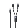 Καλώδιο Yesido CA90 Braided 2-σε-1 Type-C σε Type-C & Lightning 100W 1.2m Μαύρο
