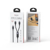 Καλώδιο Yesido CA90 Braided 2-σε-1 Type-C σε Type-C & Lightning 100W 1.2m Μαύρο