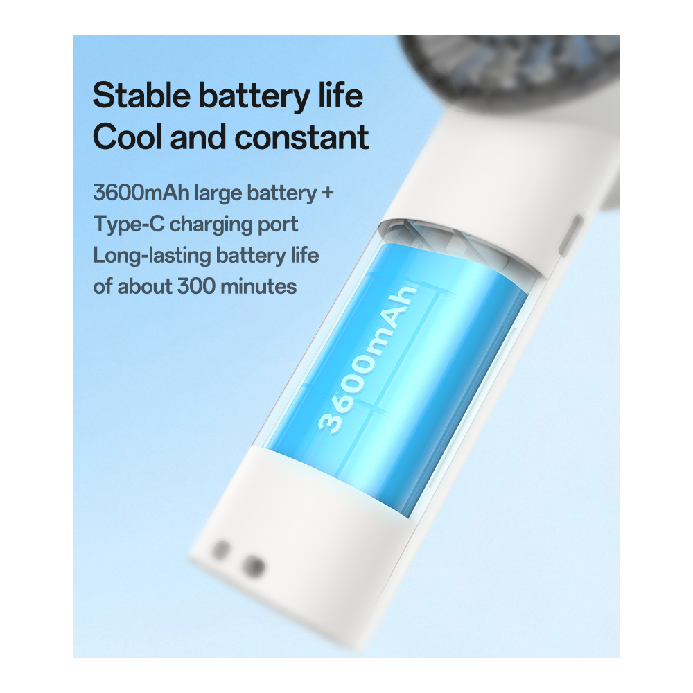 Φορητός Ανεμιστήρας Χειρός Yesido YF18 3600mAh με Semiconductor Cooling & LCD Λευκό