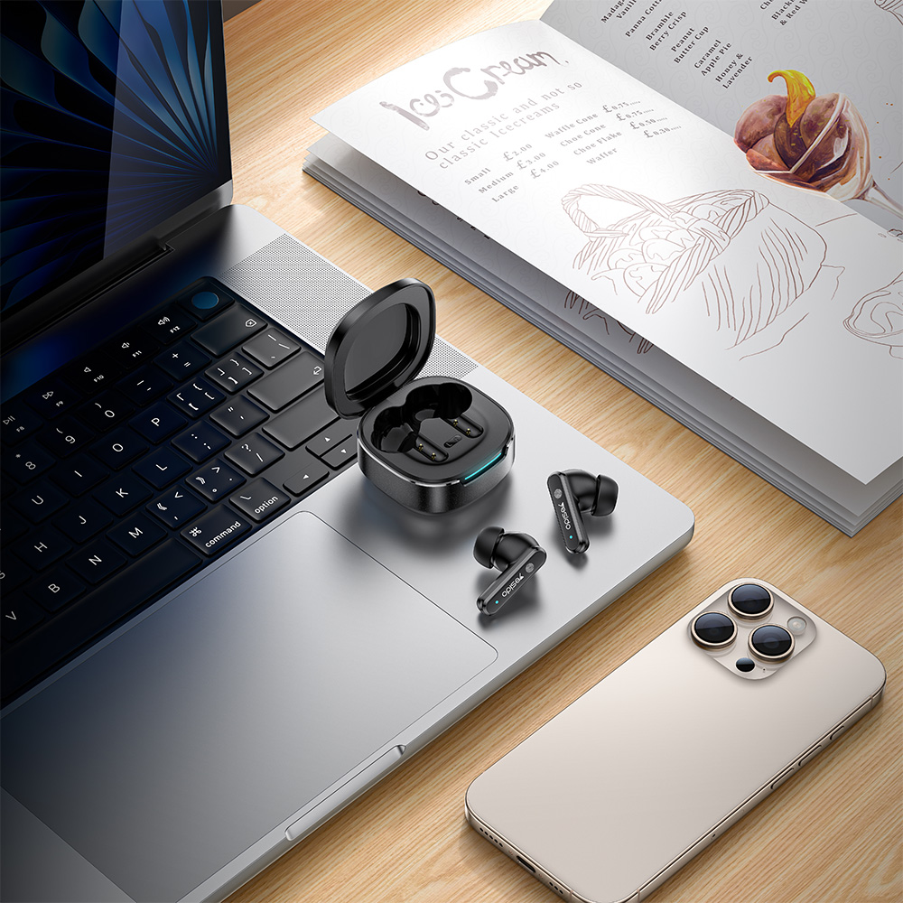 Ακουστικά Bluetooth Yesido TWS37 με Θήκη Φόρτισης, ANC + ENC Μαύρο