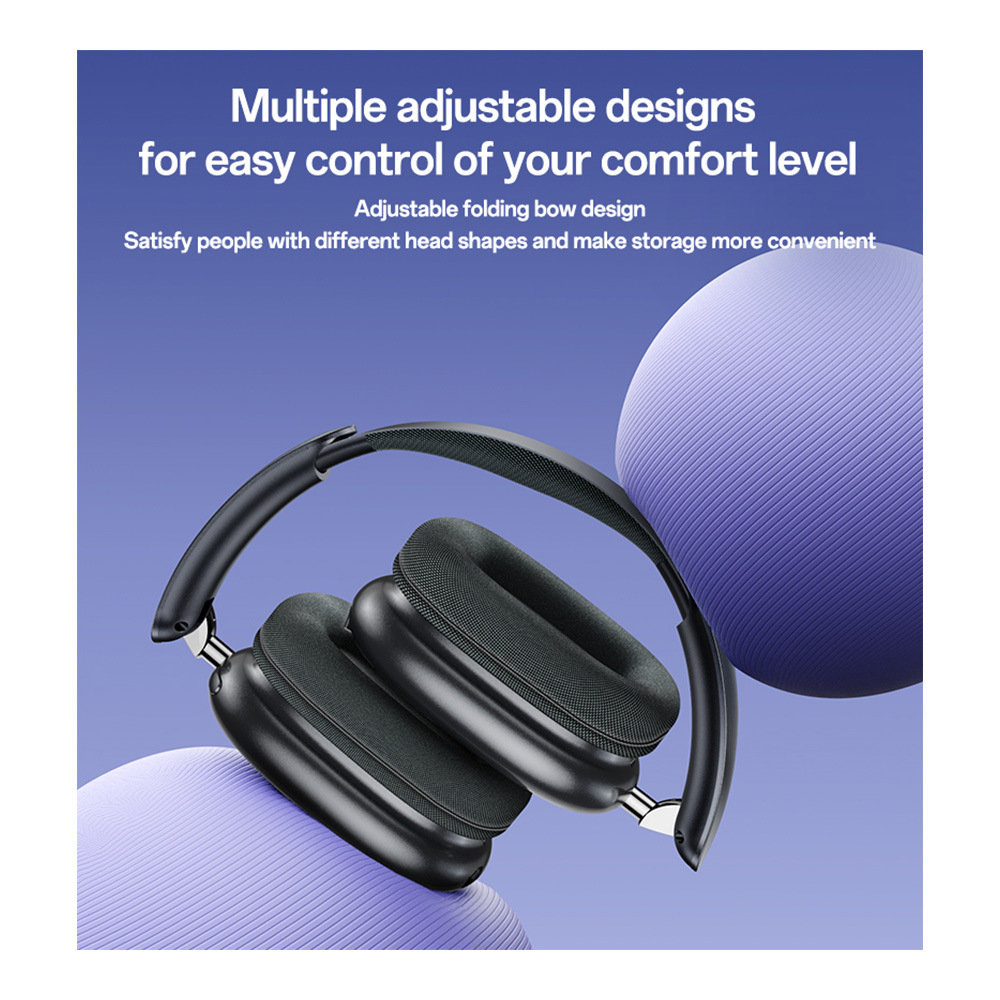 Bluetooth 5.4 Headset Yesido EP10 Hi-Fi On Ear με Ενσωματομένη Μπαταρία 400mah Μαύρο