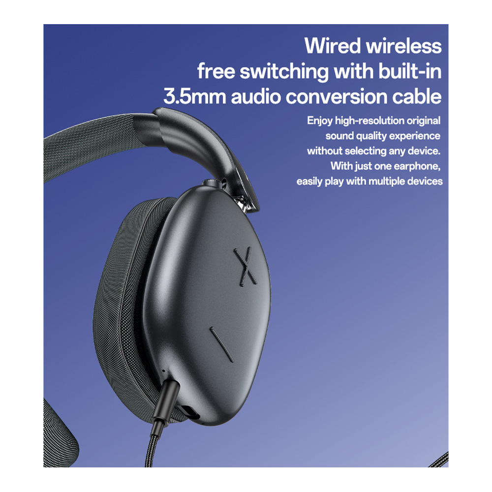 Bluetooth 5.4 Headset Yesido EP10 Hi-Fi On Ear με Ενσωματομένη Μπαταρία 400mah Μαύρο