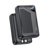 Powerbank Yesido YP84 10000mAh με Θύρες USB-C, USB-Α & Ενσωματωμένα Καλώδια Type-C και Lightning - 22.5W, QC 4.0+ Μαύρο
