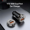 Φορτιστής Αυτοκινήτου Yesido Y73 USB-A + USB-C με καλώδιο Lightning 30W PD Μαύρο