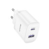 Φορτιστής Yesido YC108 35W Type-C και USB με Καλώδιο Type-C PD Λευκό