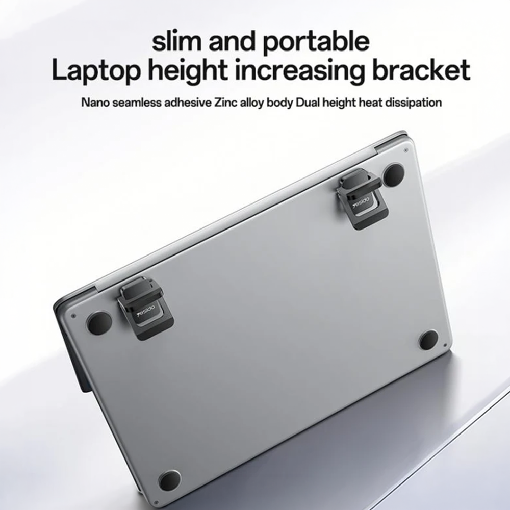 Yesido LP11 Mini Set Αναδιπλούμενων Βάσεων Laptop (2τμχ) Ασημί