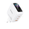 Yesido YC114 Φορτιστής 140W USB-Α, 2xType-C με Δυναμική Οθόνη Λευκό