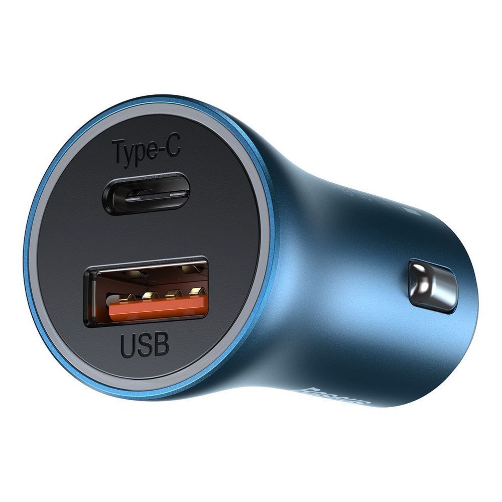 Φορτιστής Αυτοκινήτου Baseus Contactor Pro USB+USB-C με καλώδιο Lightning QC4.0+, PD, SCP, 40W 1m Μπλέ