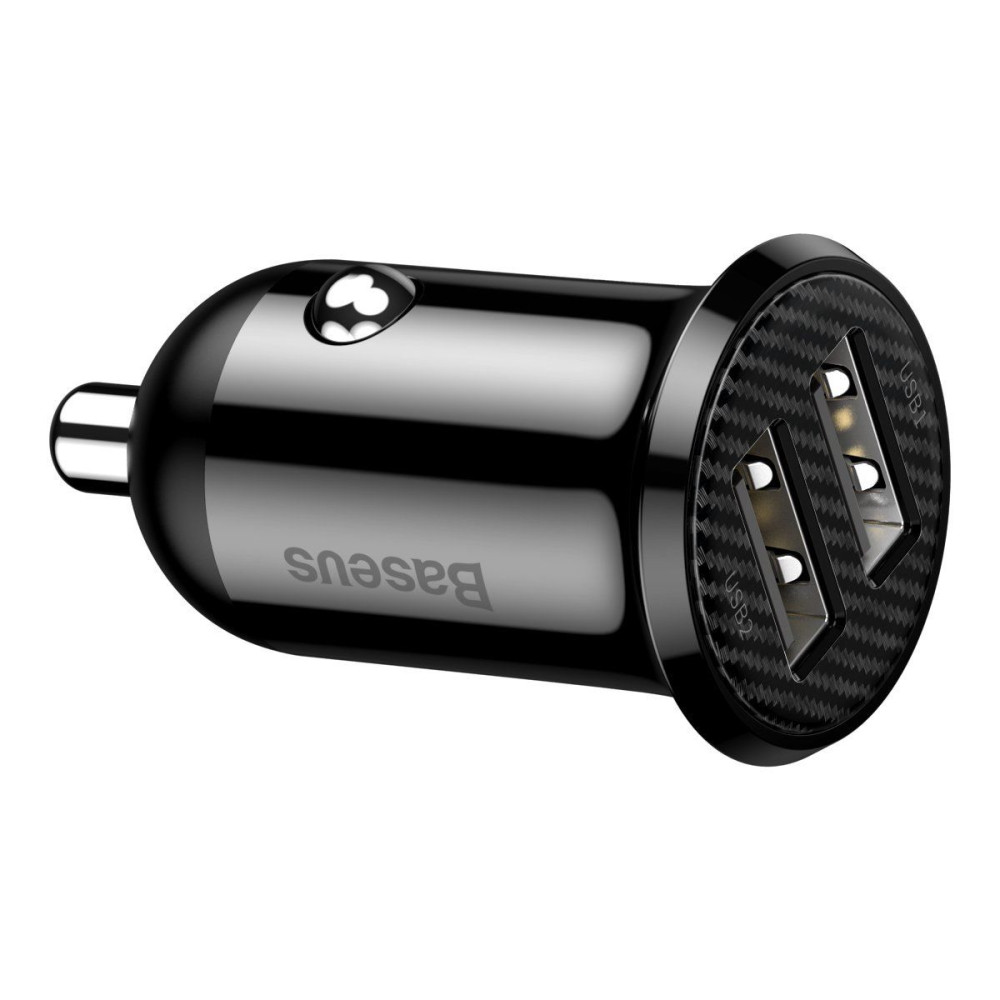Φορτιστής Αυτοκινήτου Baseus Grain Pro 4.8A με 2 θύρες USB Μαύρο