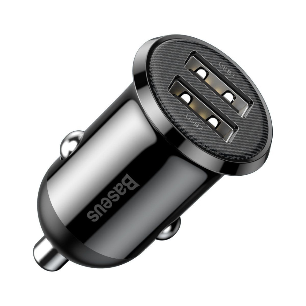 Φορτιστής Αυτοκινήτου Baseus Grain Pro 4.8A με 2 θύρες USB Μαύρο