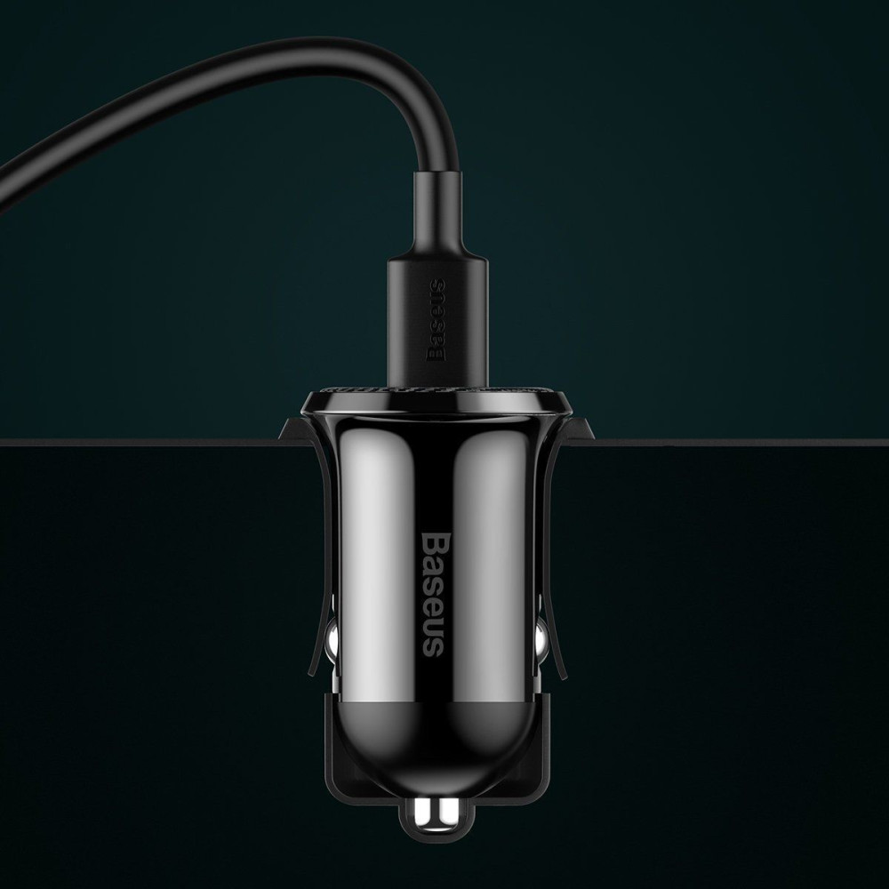 Φορτιστής Αυτοκινήτου Baseus Grain Pro 4.8A με 2 θύρες USB Μαύρο