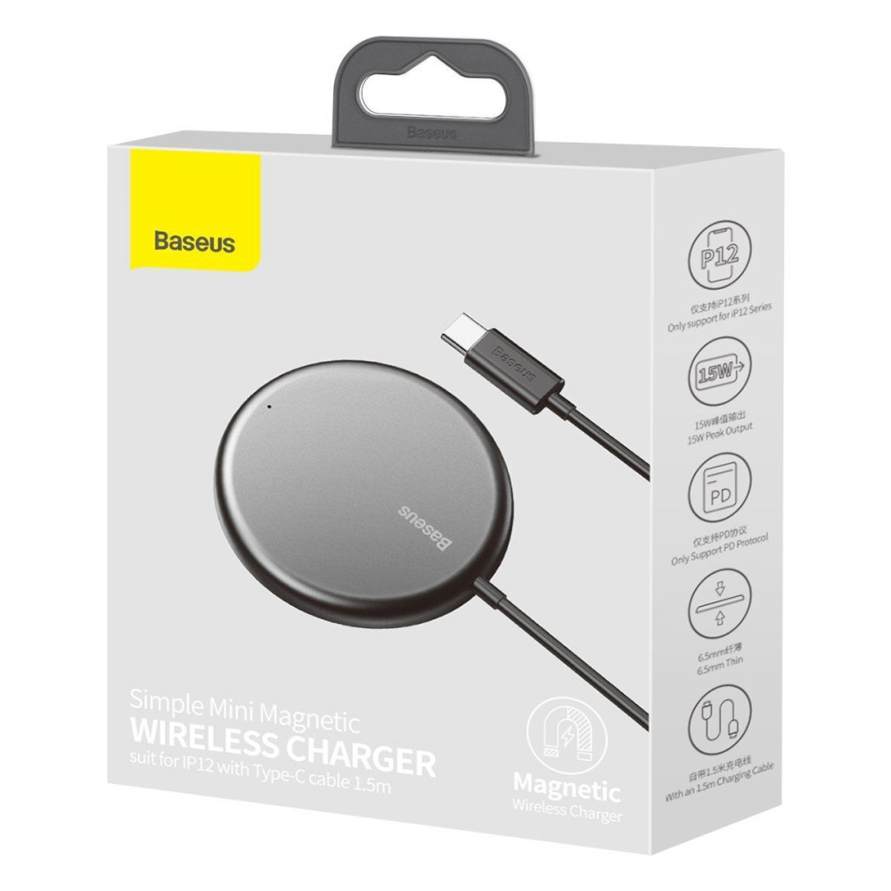 Ασύρματος Φορτιστής Baseus Mini 15W Qi Magsafe Μαύρο