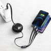 Baseus Bright Mirror flat Retractable 3in1 USB σε Type-C/Lightning/Mirco USB 1.2m 3,5A Μαύρο
