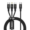 Baseus Rapid Series USB to Lightning Type-C micro USB Cable 1.5m 20W Μαύρο