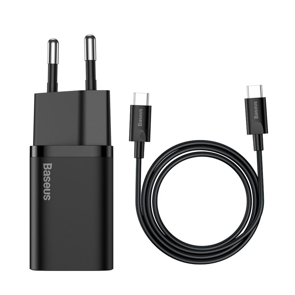 Φορτιστής Baseus Super Si Quick Charger 1C 25W καλώδιο Type C 1m Μαύρο