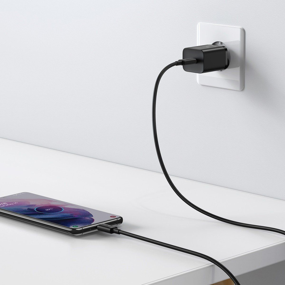 Φορτιστής Baseus Super Si Quick Charger 1C 25W καλώδιο Type C 1m Μαύρο