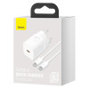 Φορτιστής Baseus Super Si Quick Charger 1C 25W καλώδιο Type C 1m Λευκό