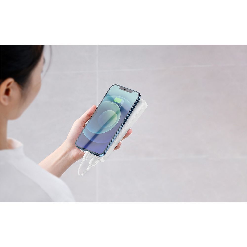 Powerbank Baseus Bipow 20000mAh, με 2 Θύρες USB-A και Θύρα USB-C, 15W PD Λευκό