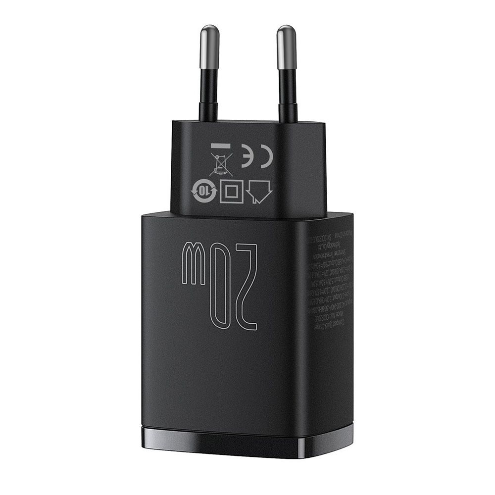 Φορτιστής Baseus Compact Quick Charger 20W Type C & USB-A Μαύρο