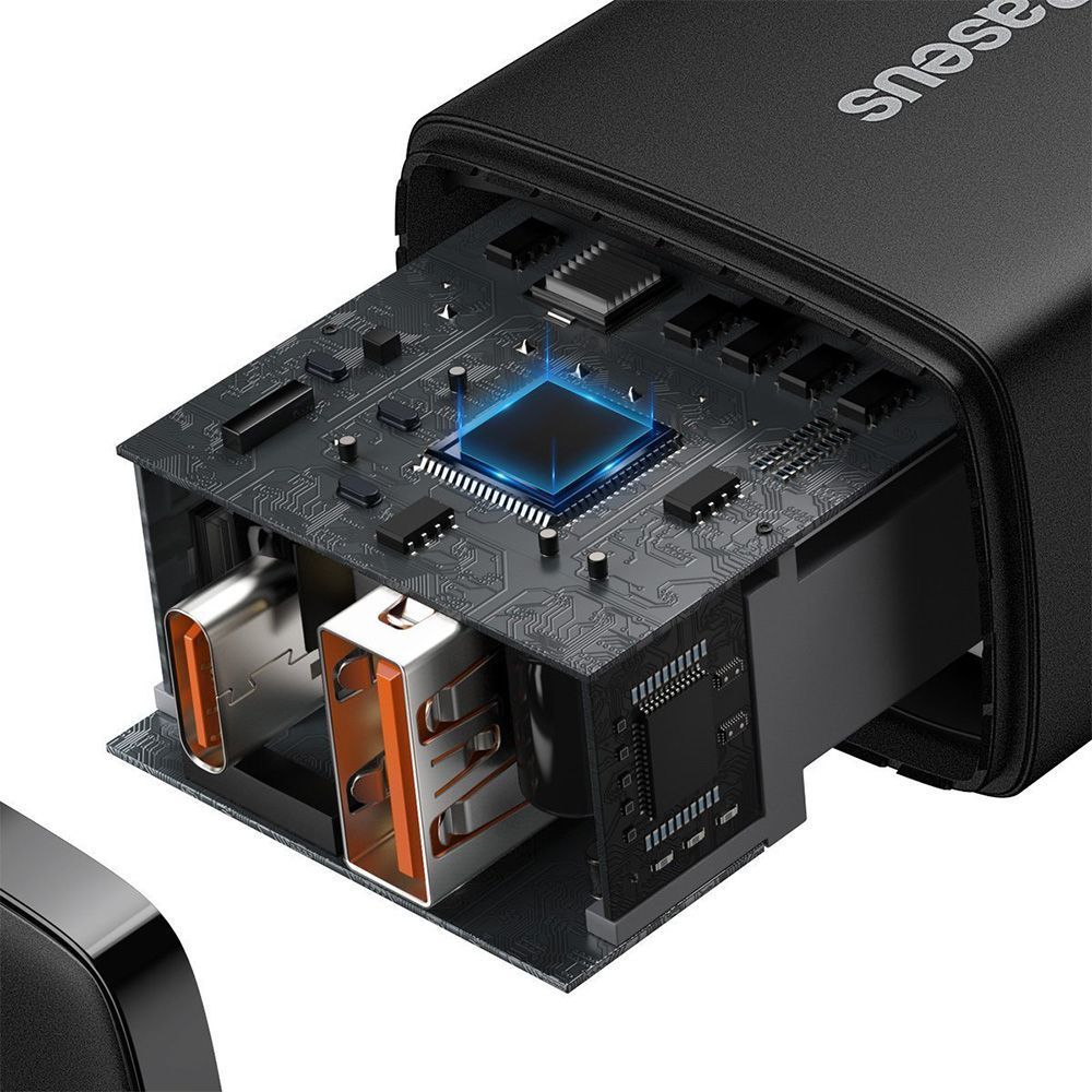 Φορτιστής Baseus Compact Quick Charger 20W Type C & USB-A Μαύρο