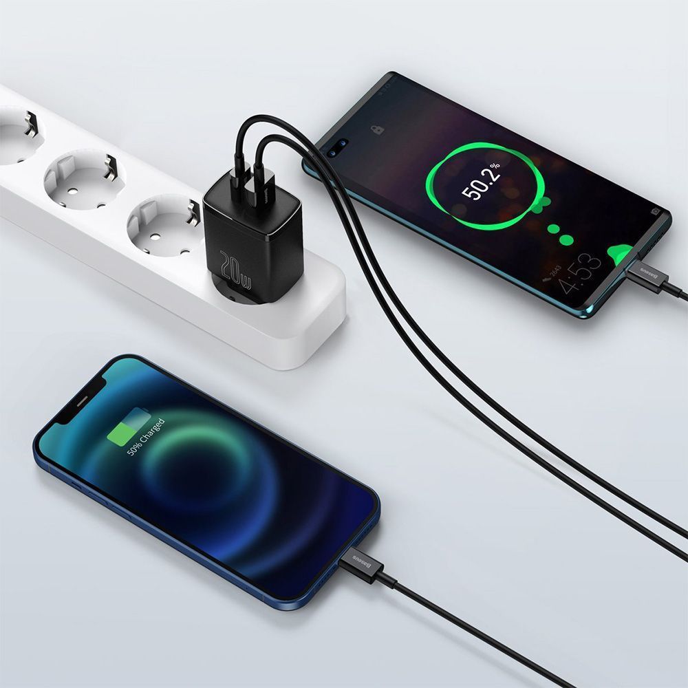Φορτιστής Baseus Compact Quick Charger 20W Type C & USB-A Μαύρο