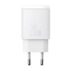 Φορτιστής Baseus Compact Quick Charger 20W Type C & USB-A Λευκό