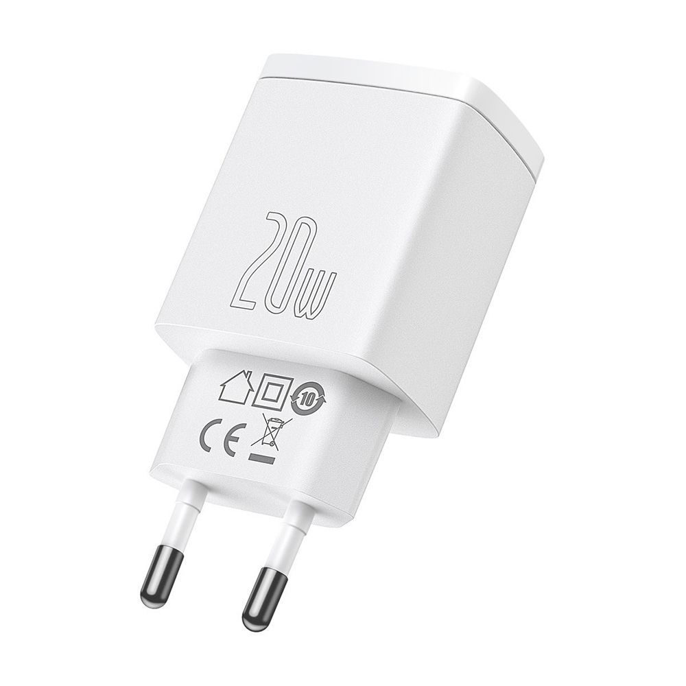 Φορτιστής Baseus Compact Quick Charger 20W Type C & USB-A Λευκό