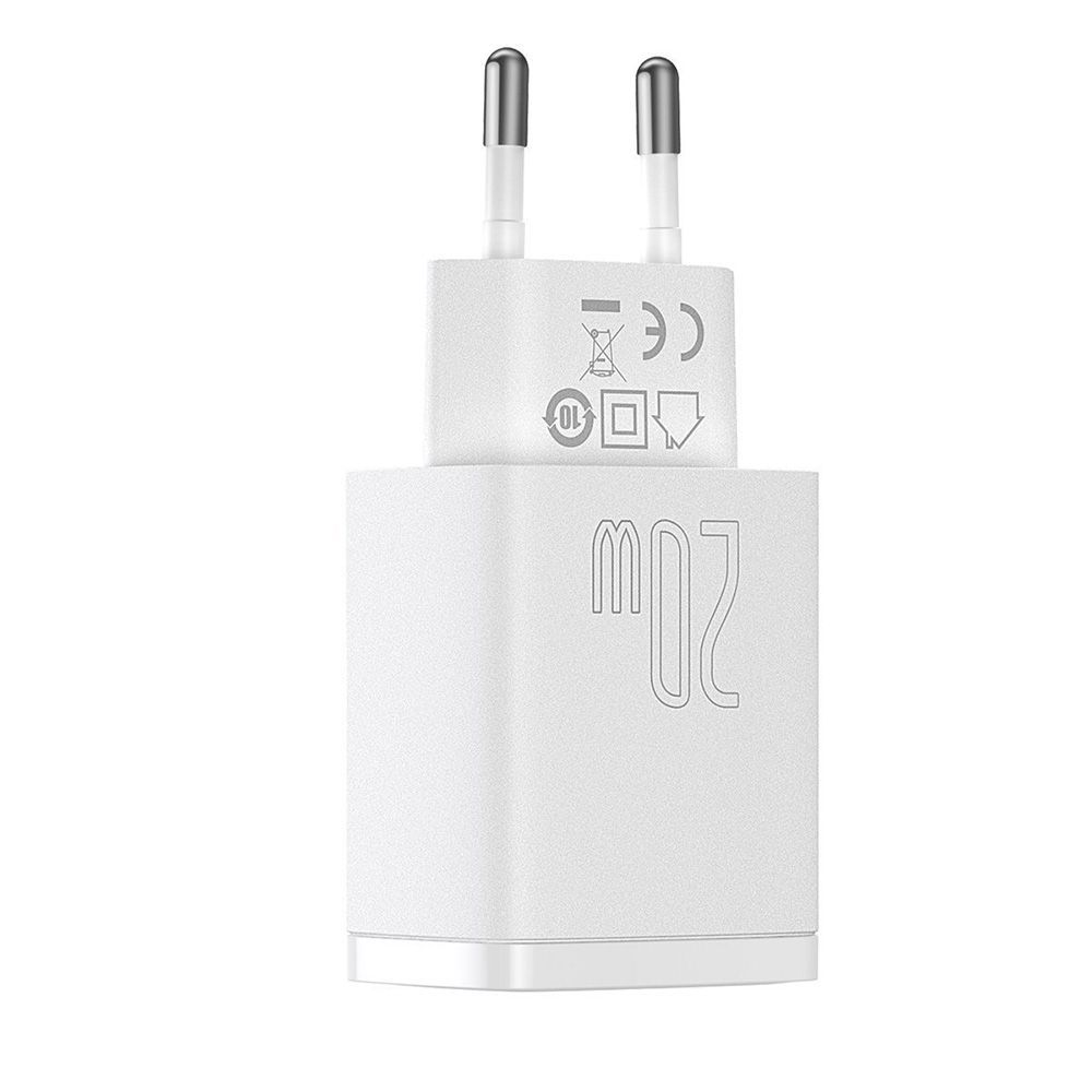 Φορτιστής Baseus Compact Quick Charger 20W Type C & USB-A Λευκό