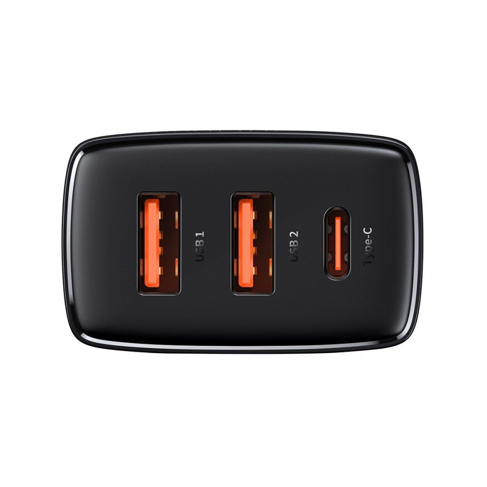 Φορτιστής Baseus Type C/2x USB PD Quick Charge,30W, 3A Μαύρο