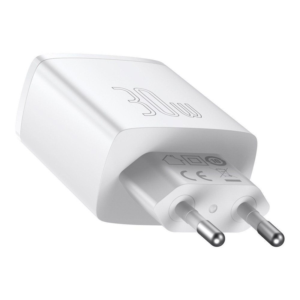 Φορτιστής Baseus Type C/2x USB PD Quick Charge,30W, 3A Λευκό