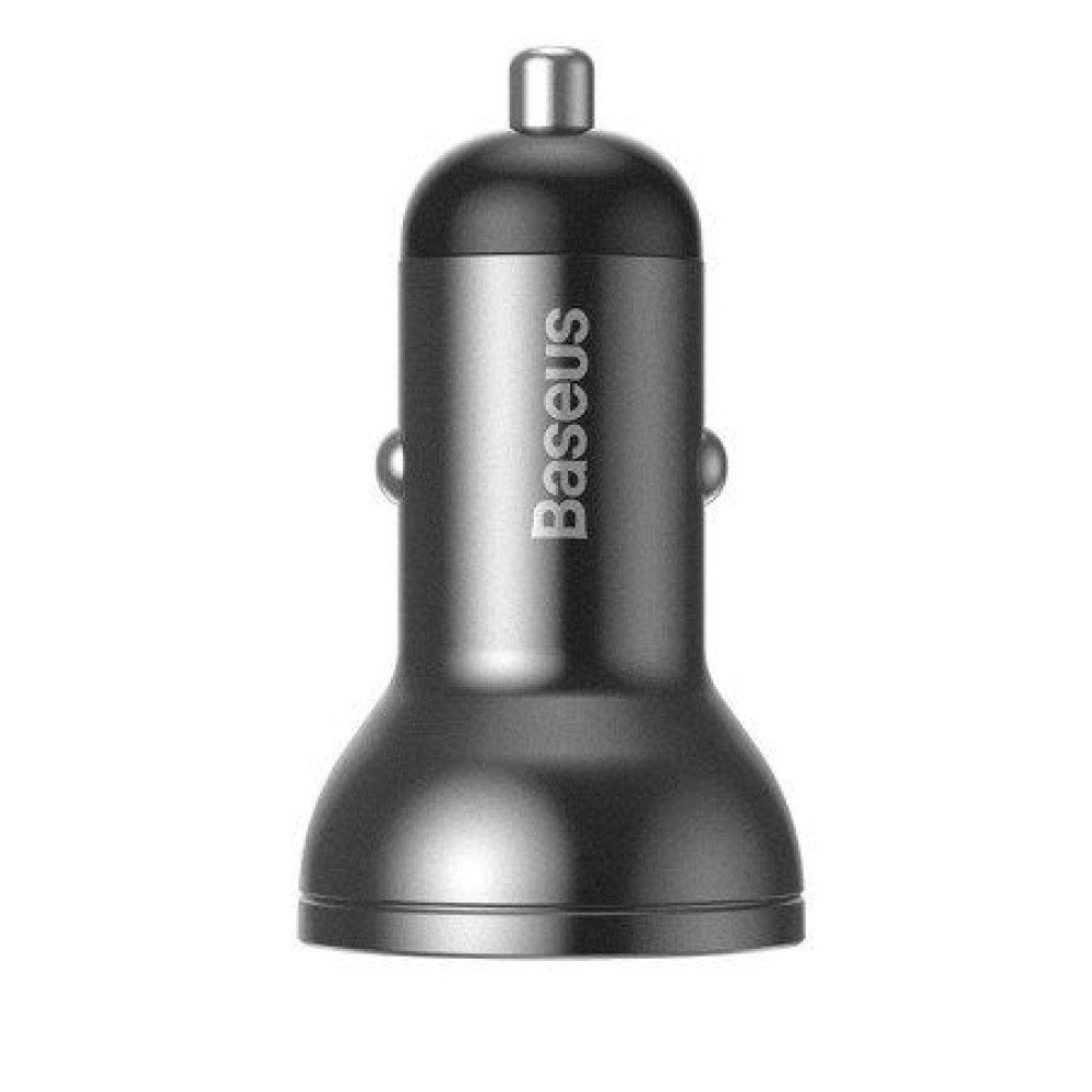 Φορτιστής Αυτοκινήτου Baseus Digital Display Dual USB 4.8A 24W Γκρι