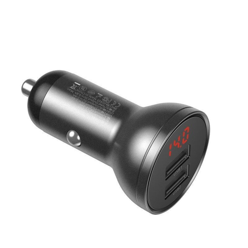 Φορτιστής Αυτοκινήτου Baseus Dual USB 24W με Καλώδιο 3 σε 1 1.2m Μαύρο