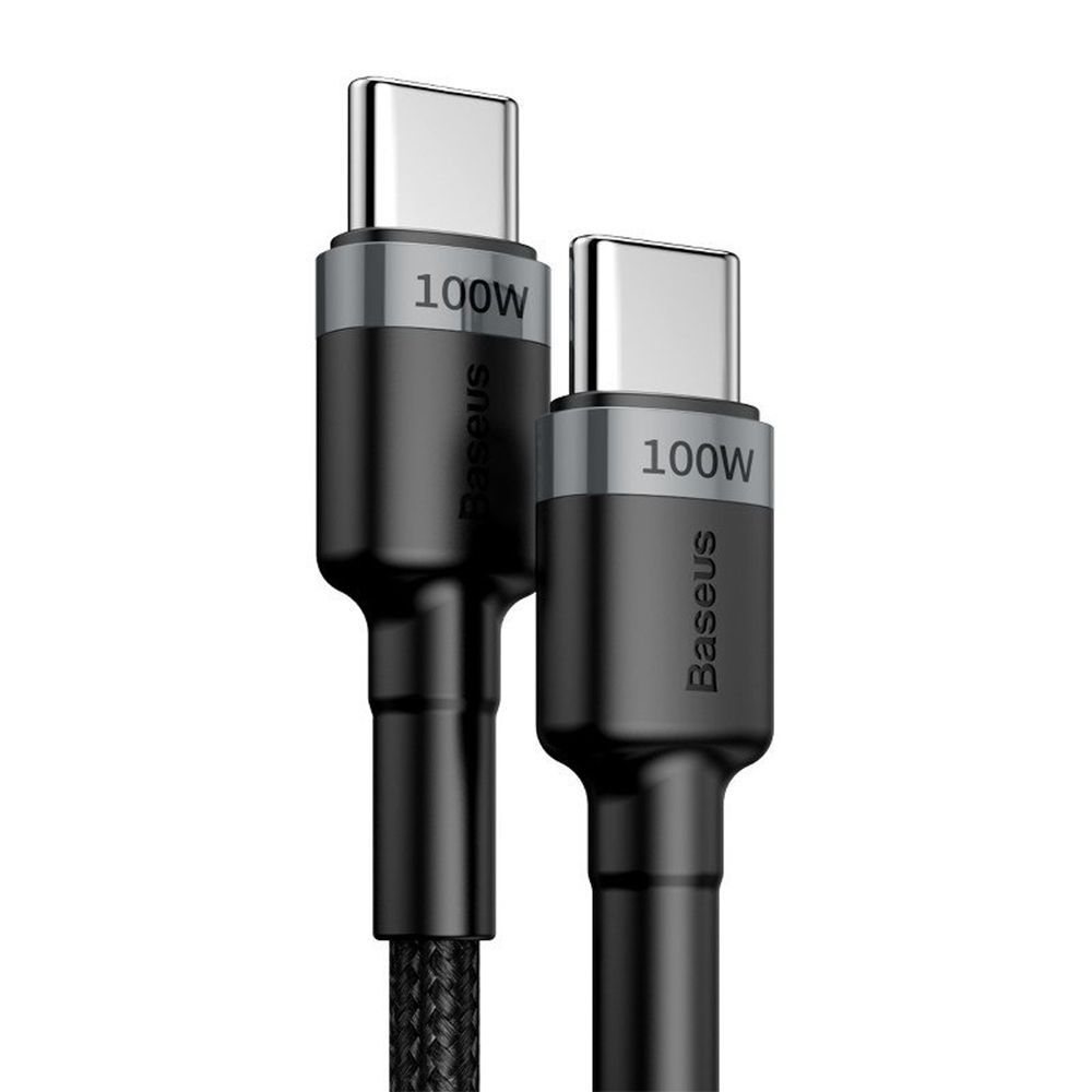 Καλώδιο Baseus Cafule Braided USB-C PD / USB-C PD PD2.0 100W 20V 5A QC3.0 2M Μαύρο / Γκρι