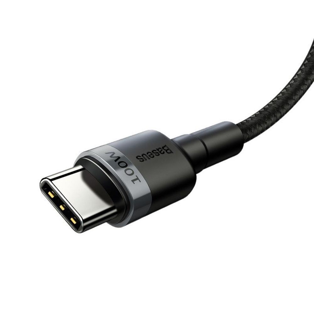 Καλώδιο Baseus Cafule Braided USB-C PD / USB-C PD PD2.0 100W 20V 5A QC3.0 2M Μαύρο / Γκρι
