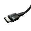 Καλώδιο Baseus Cafule Braided USB-C PD / USB-C PD PD2.0 100W 20V 5A QC3.0 2M Μαύρο / Γκρι