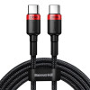 Καλώδιο Baseus Cafule Braided USB-C PD / USB-C PD PD2.0 100W 20V 5A QC3.0 2M Μαύρο / Κόκκινο