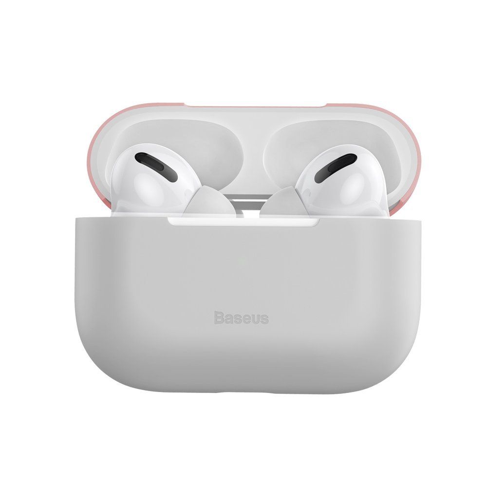 Θήκη Σιλικόνης Silica Gel Protector για Apple Airpods Pro Baseus Ροζ / Γκρι