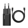 Φορτιστής Baseus Super Si Quick Charger 1C 20W Type C με Καλώδιο Lightning 1m Μαύρο